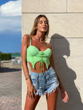 Top menta con lacci - R.a. Boutique 