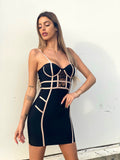Abito Bustier nero e rosa - R.a. Boutique 