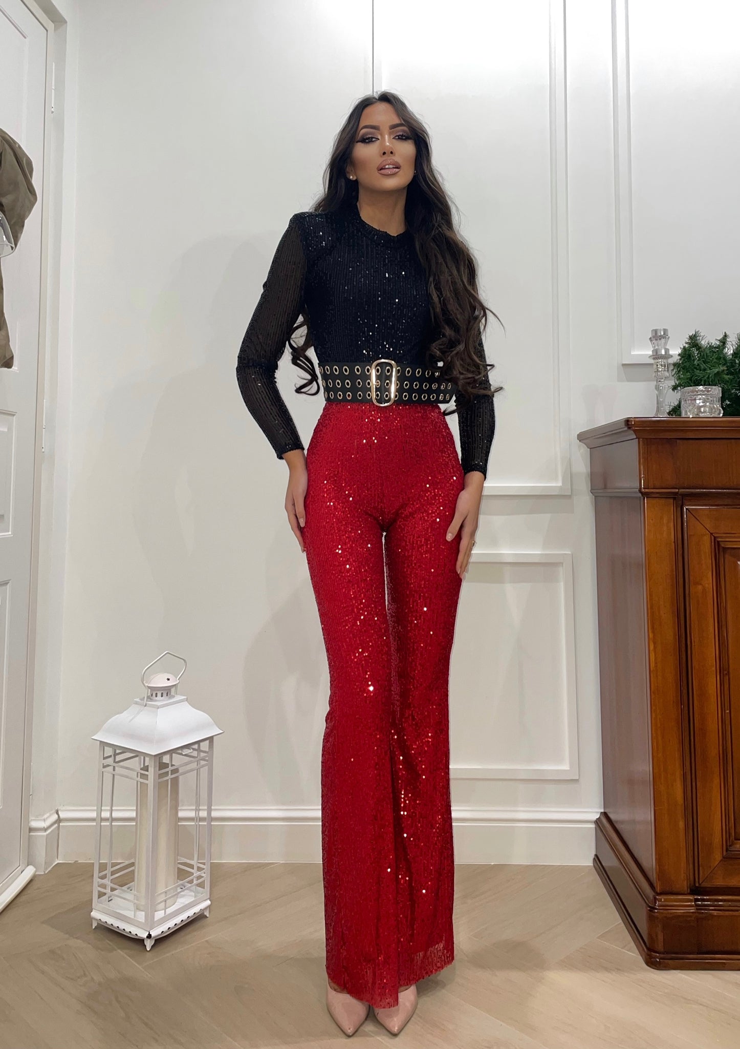 Completo Pantalone e body in paillettes - R.a. Boutique 