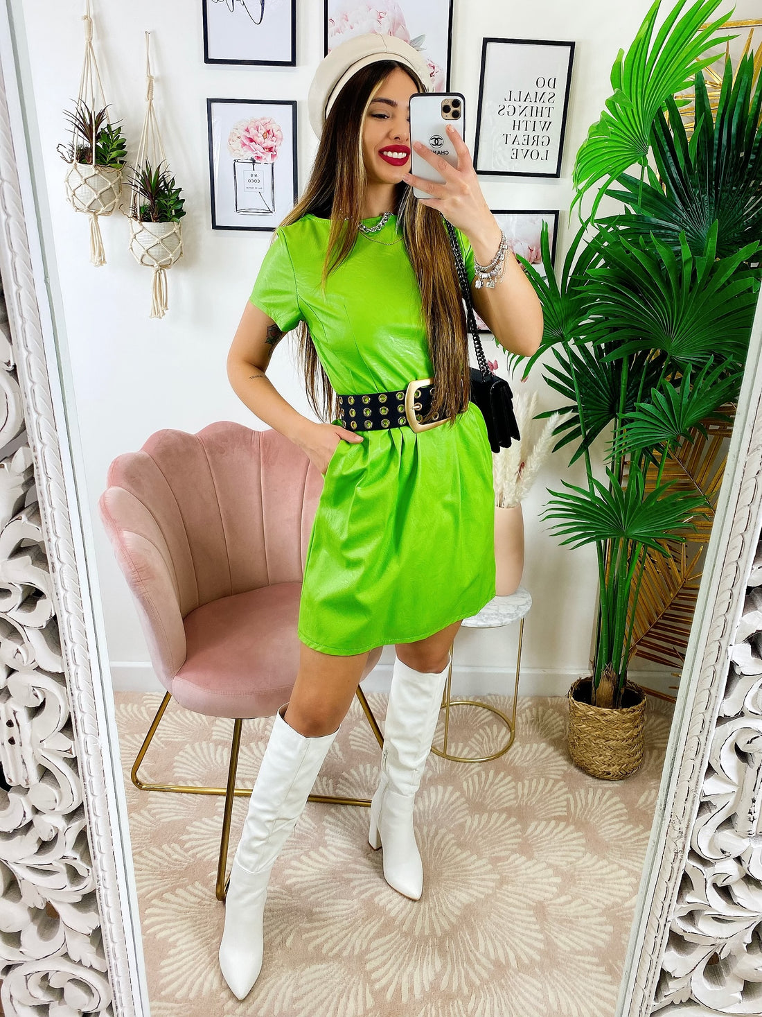 Abito in ecopelle con marsupio - R.a. Boutique 