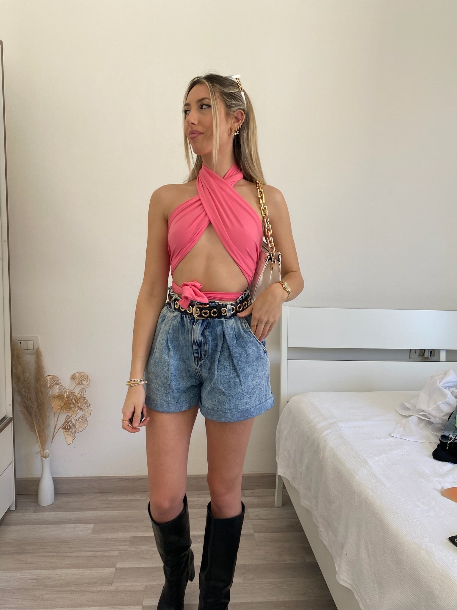 Top a fascia rosa barbie - R.a. Boutique 