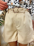 Short con cintura gioiello Beige - R.a. Boutique 