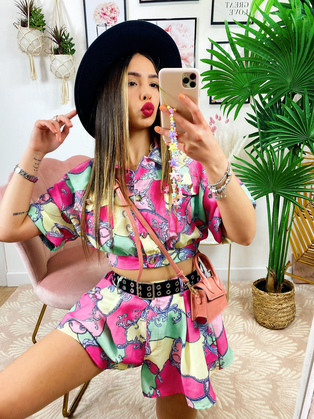 Completo etnico Short e Giacca base Fucsia - R.a. Boutique 