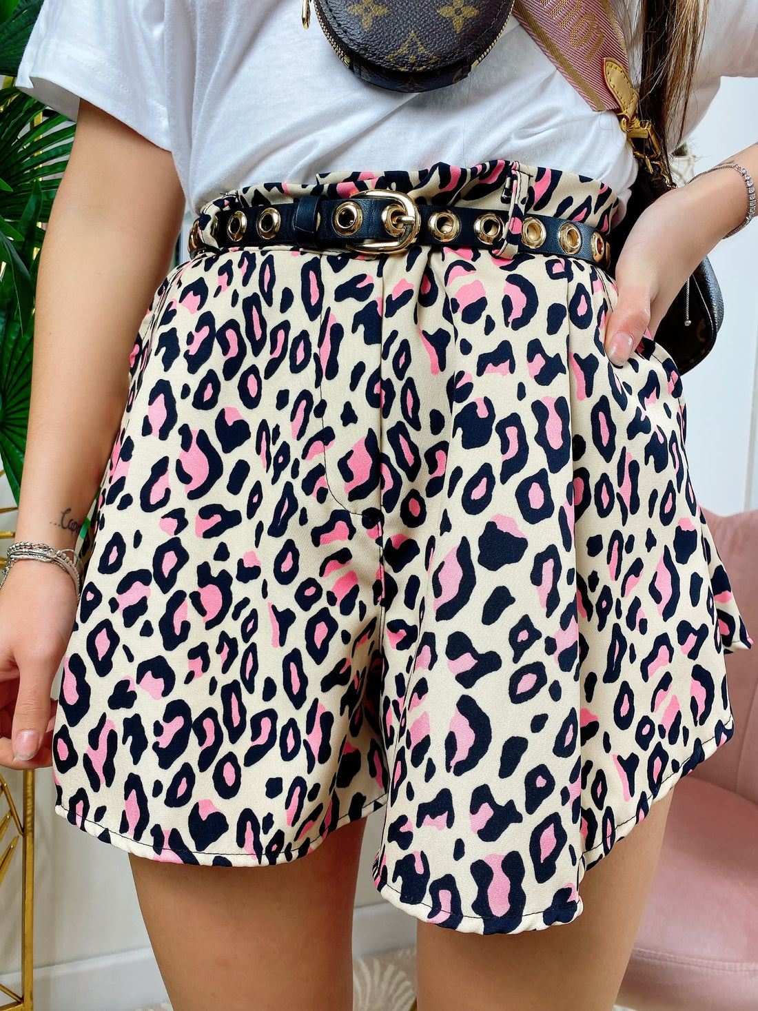 Short maculato beige Dettagli Rosa - R.a. Boutique 