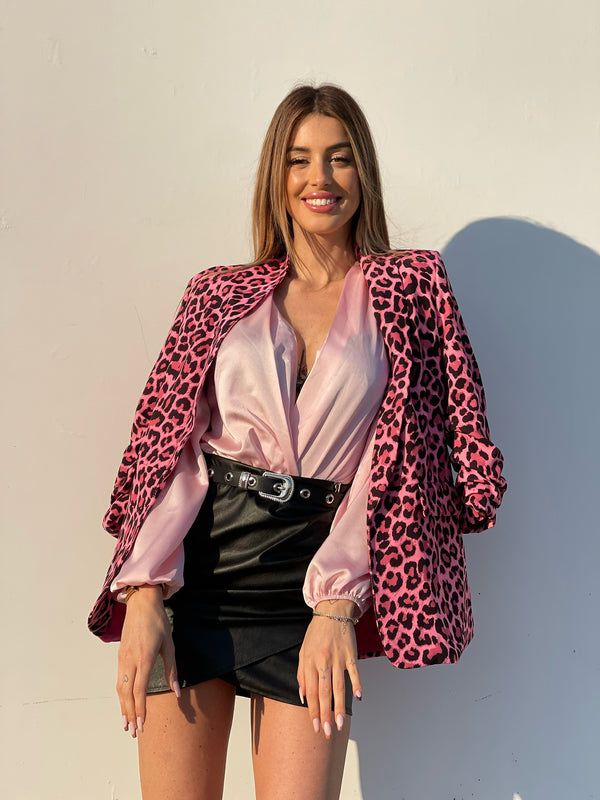 Fuchsia gefleckte Jacke