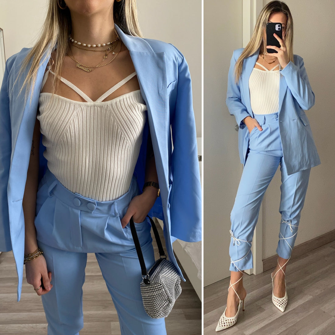 Completo giacca e pantalone carta da zucchero - R.a. Boutique 