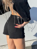 Short nero con catene - R.a. Boutique 