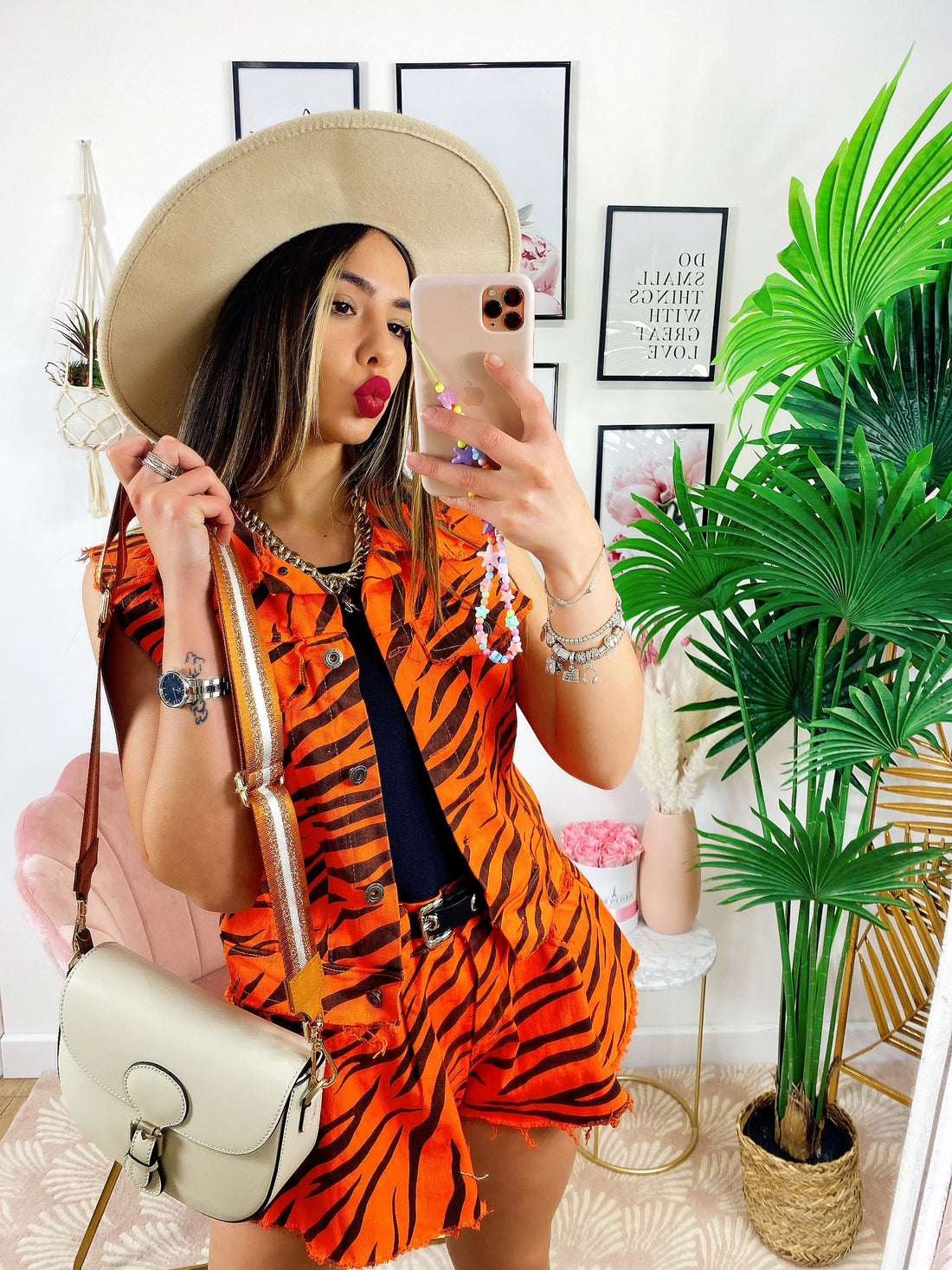 Completo zebrato arancio - R.a. Boutique 