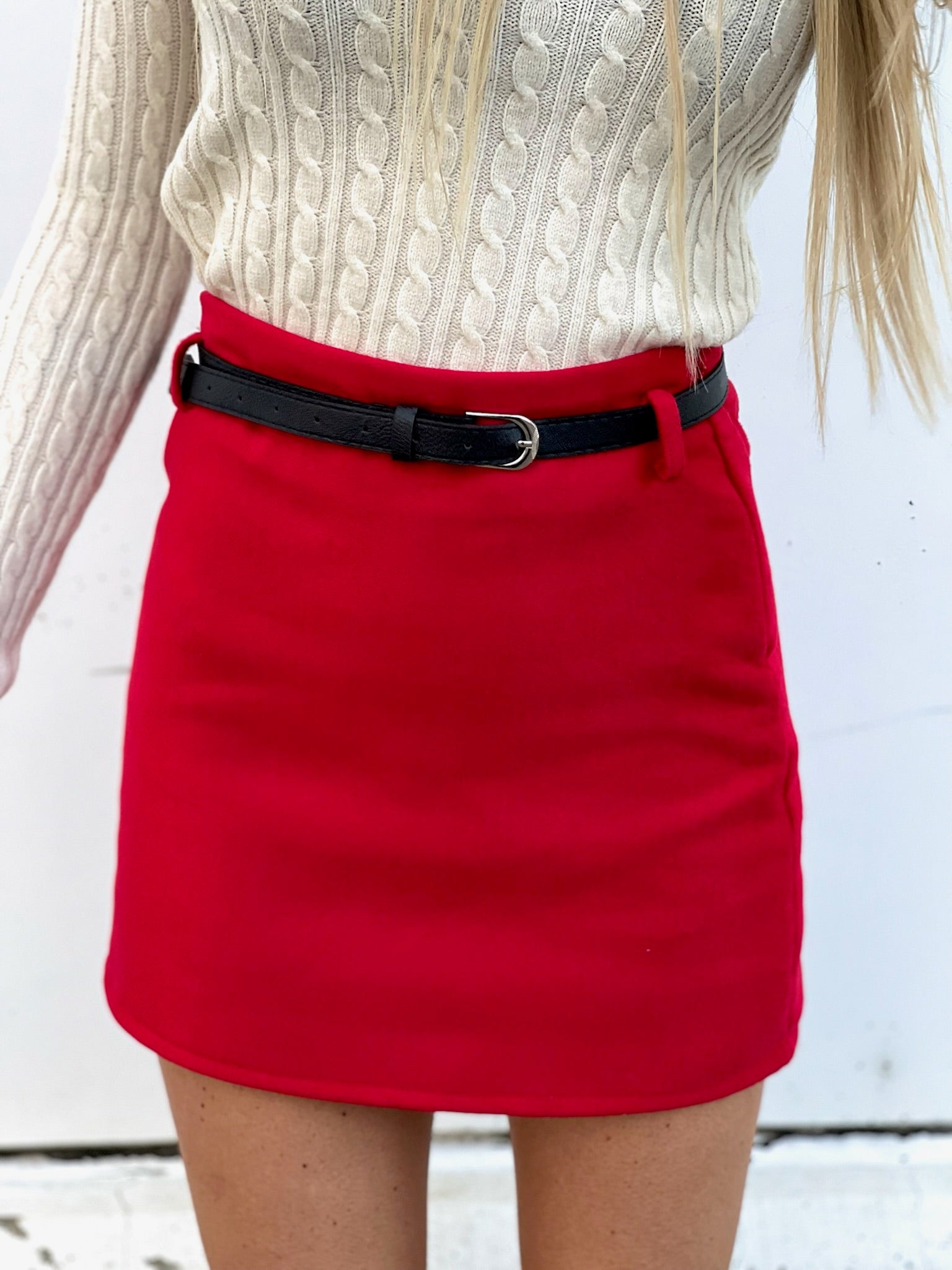 Gonna in tweed rossa - R.a. Boutique 