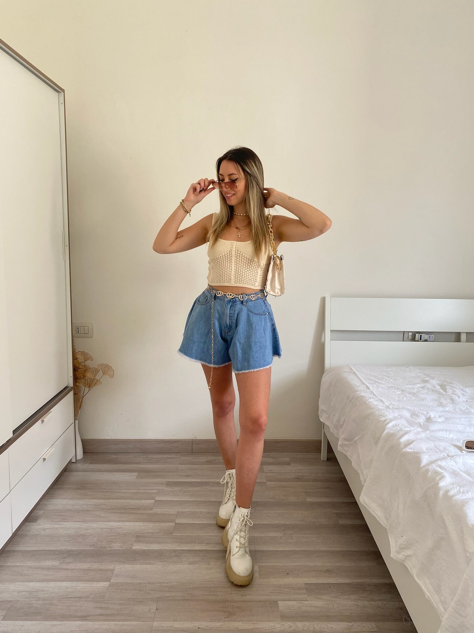 Short in jeans a farfalla - R.a. Boutique 