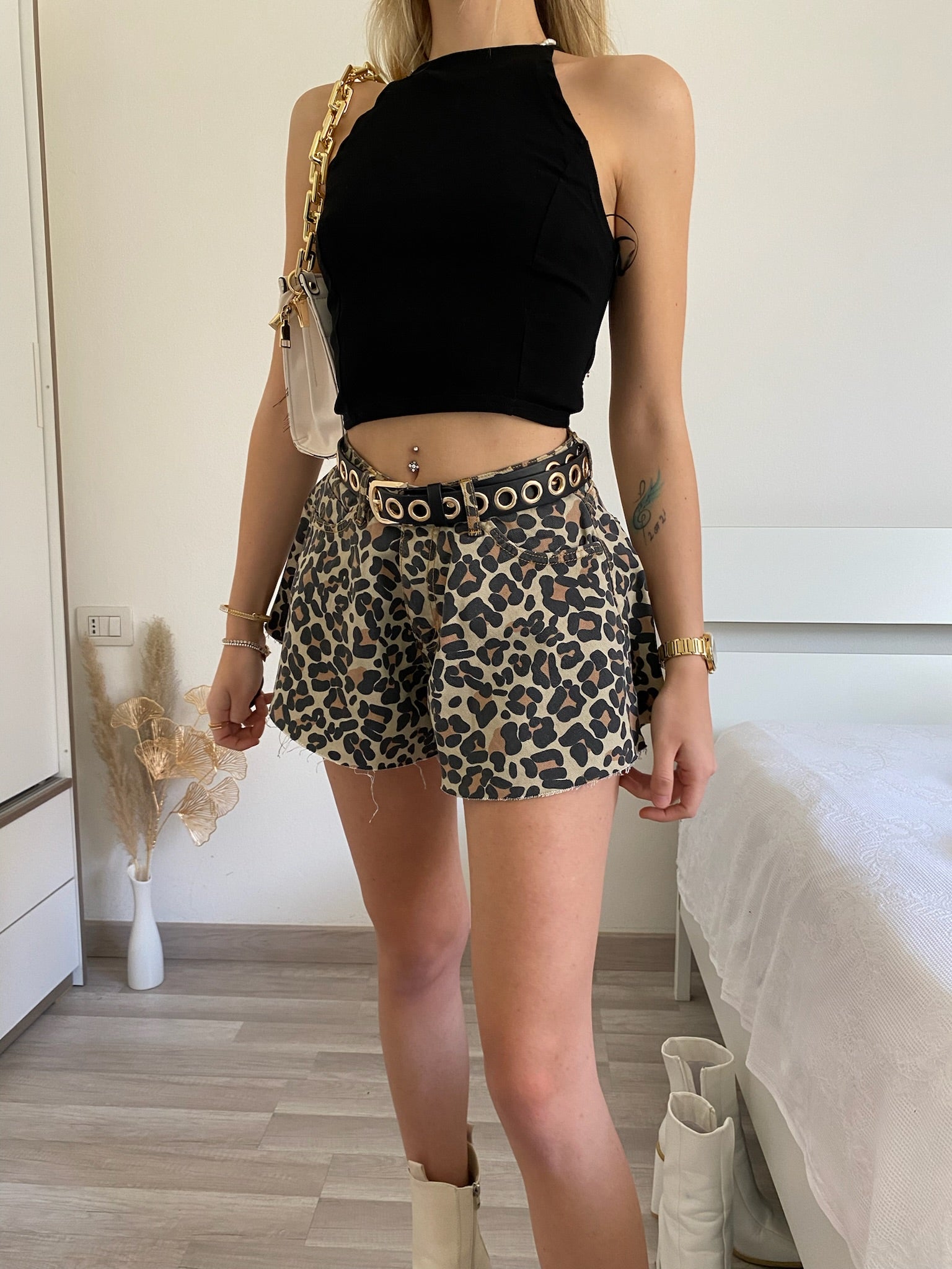 Short a farfalla animalier - R.a. Boutique 