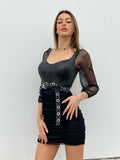 Abito in ecopelle e tulle - R.a. Boutique 