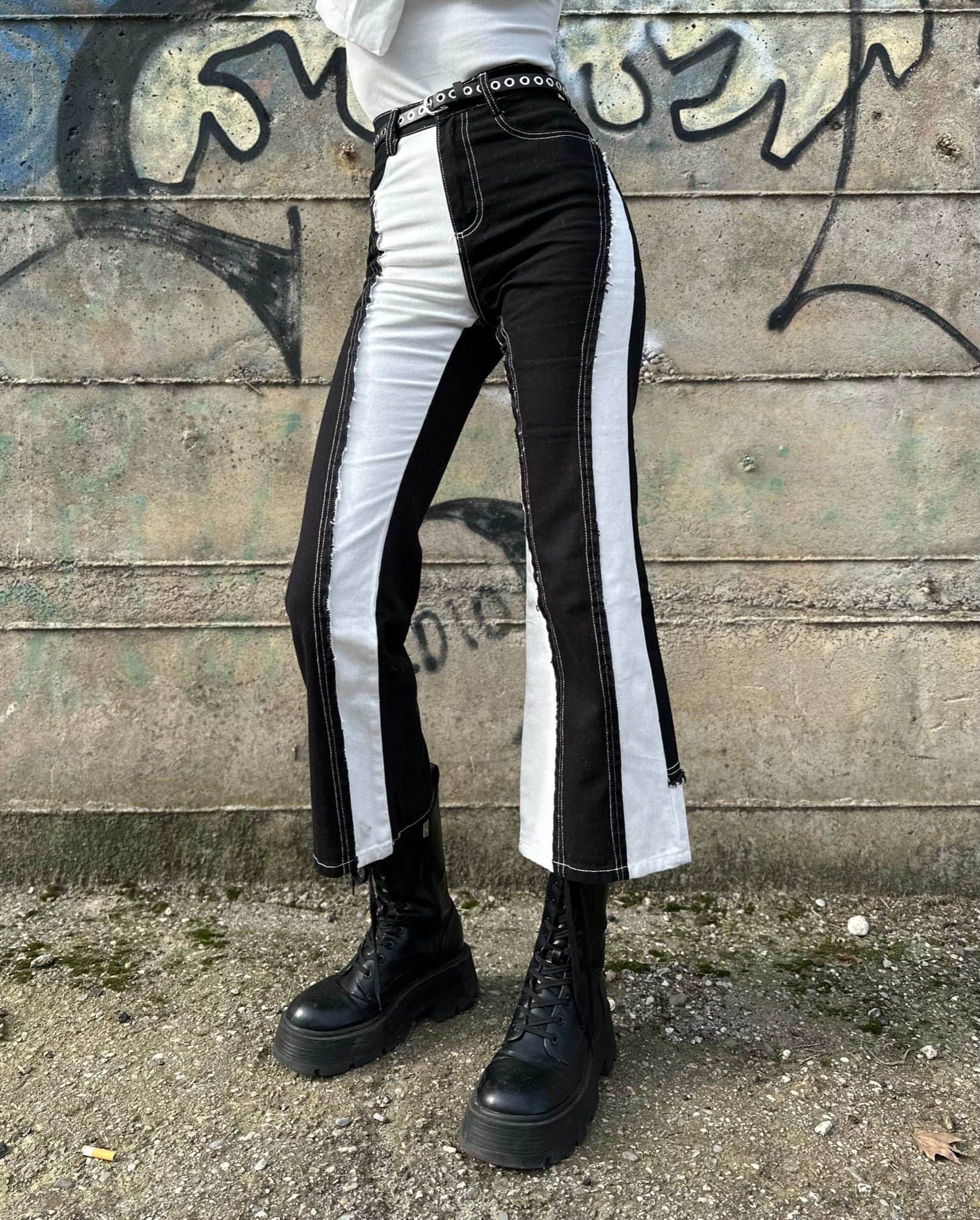 Jeans bianco nero - R.a. Boutique 