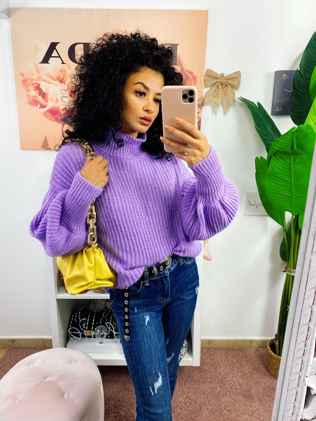 Maglioncino lilla manica morbida - R.a. Boutique 