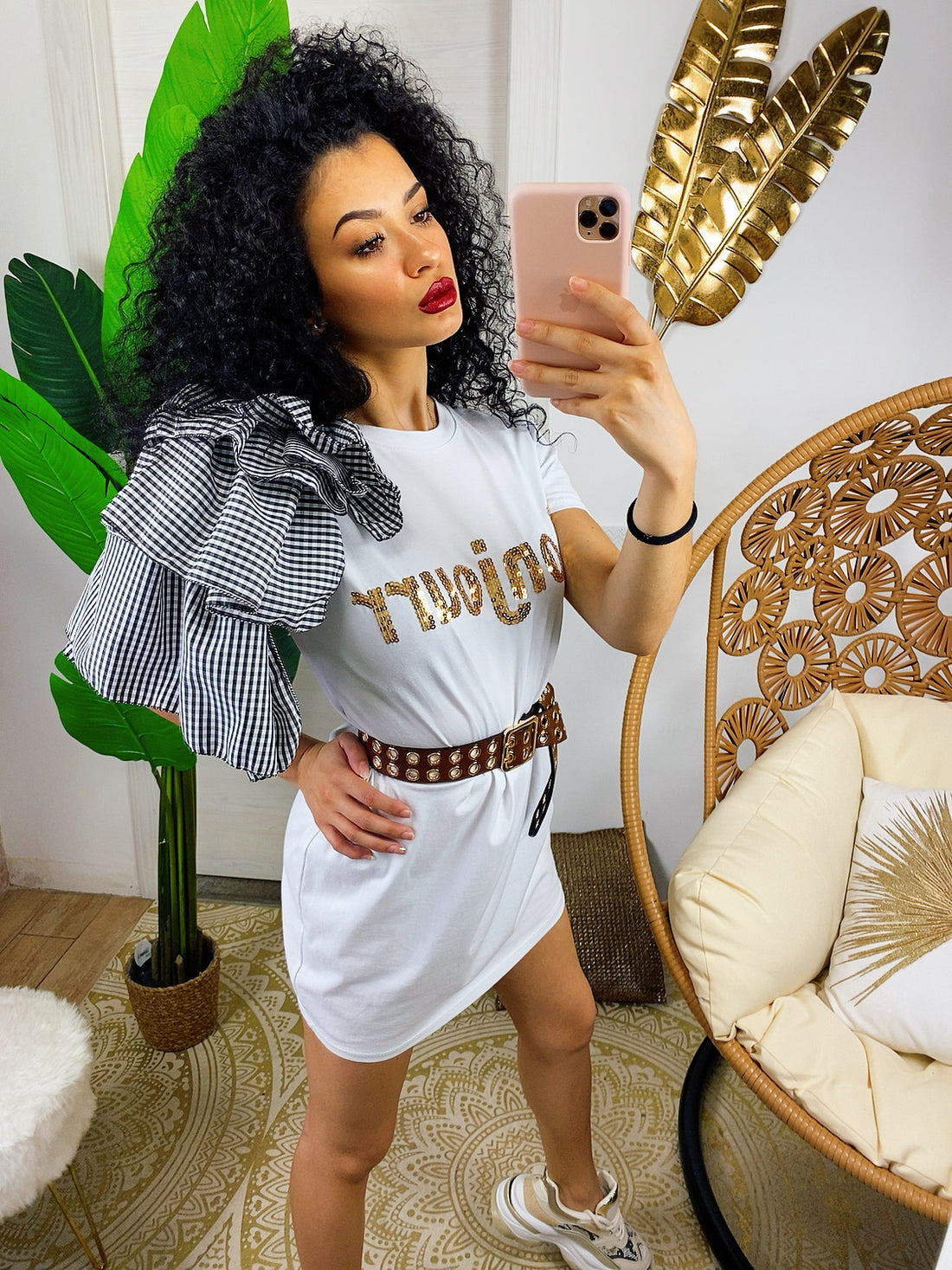 Abito morbido con dettaglio sulla spalla Manica bombata - R.a. Boutique 