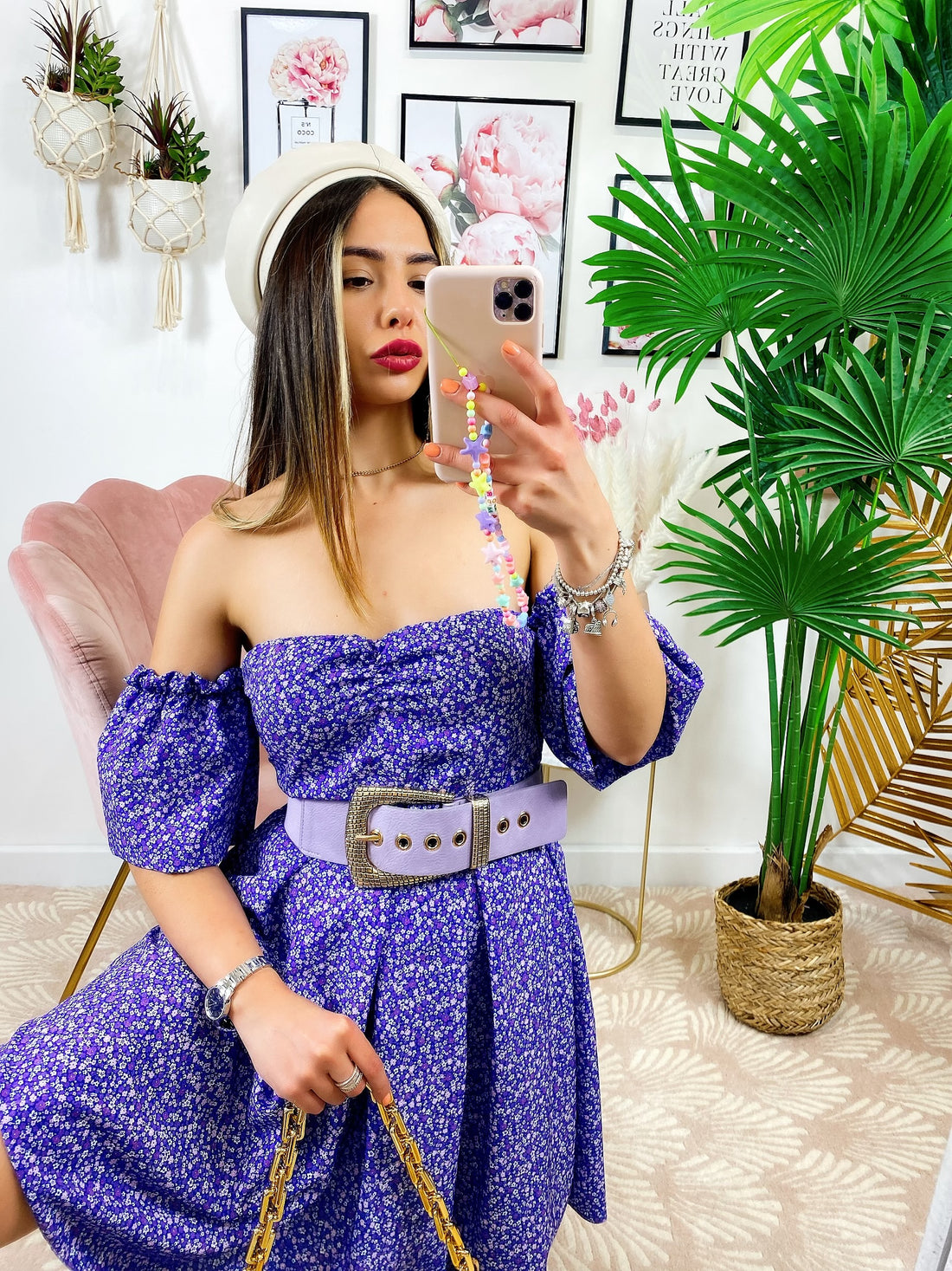 Abito a fiorellini scollo a barchetta - R.a. Boutique 