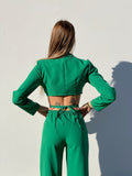 Completo top e pantalone verde - R.a. Boutique 