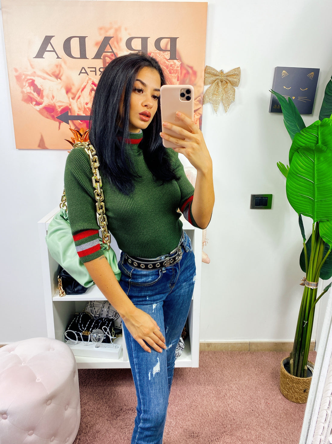 Maglione a collo alto con dettagli glitter - R.a. Boutique 