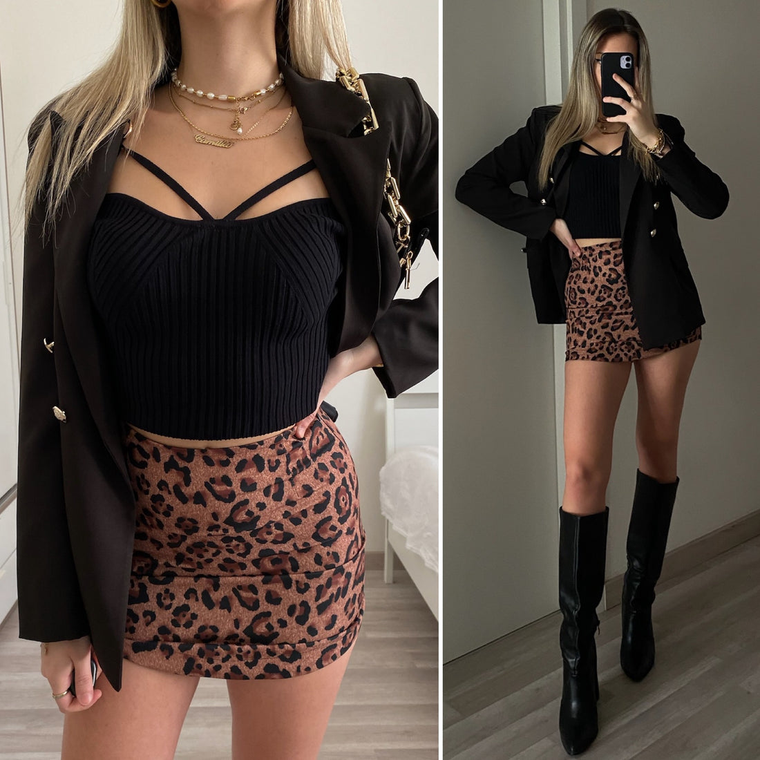Gonna leopardata brown - R.a. Boutique 