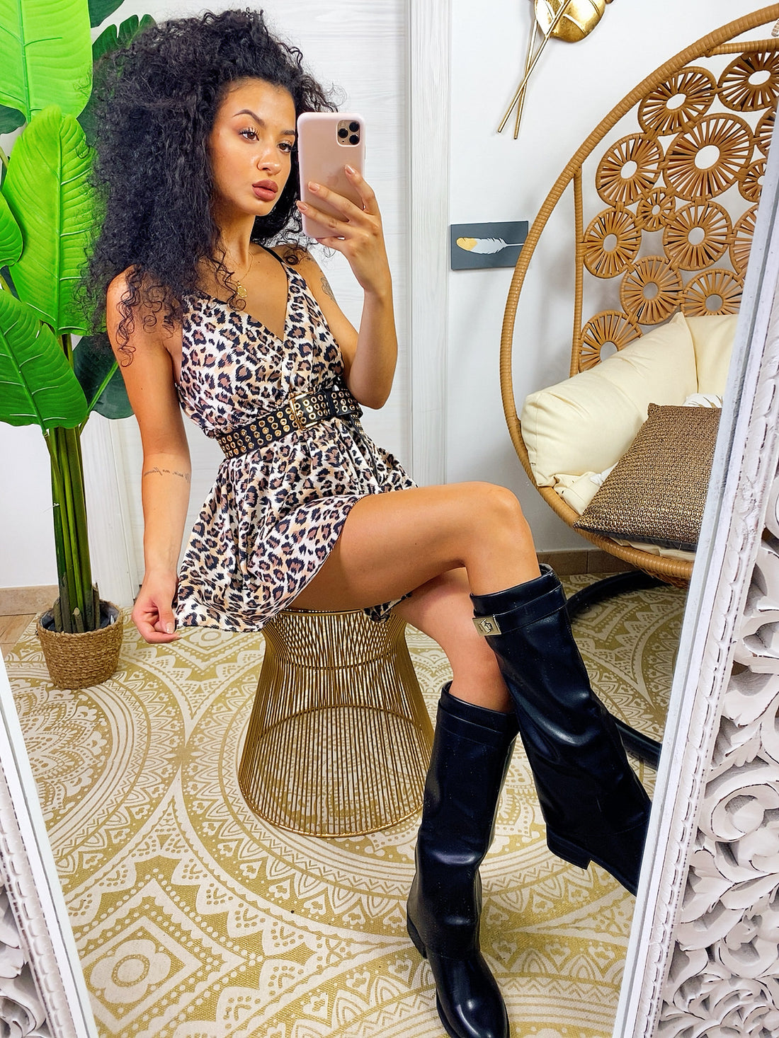 Tutina maculata marroncina in raso - R.a. Boutique 