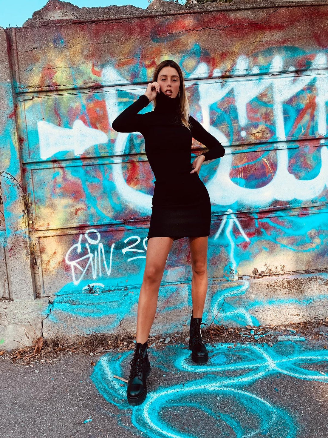 Abito midi a collo alto - R.a. Boutique 