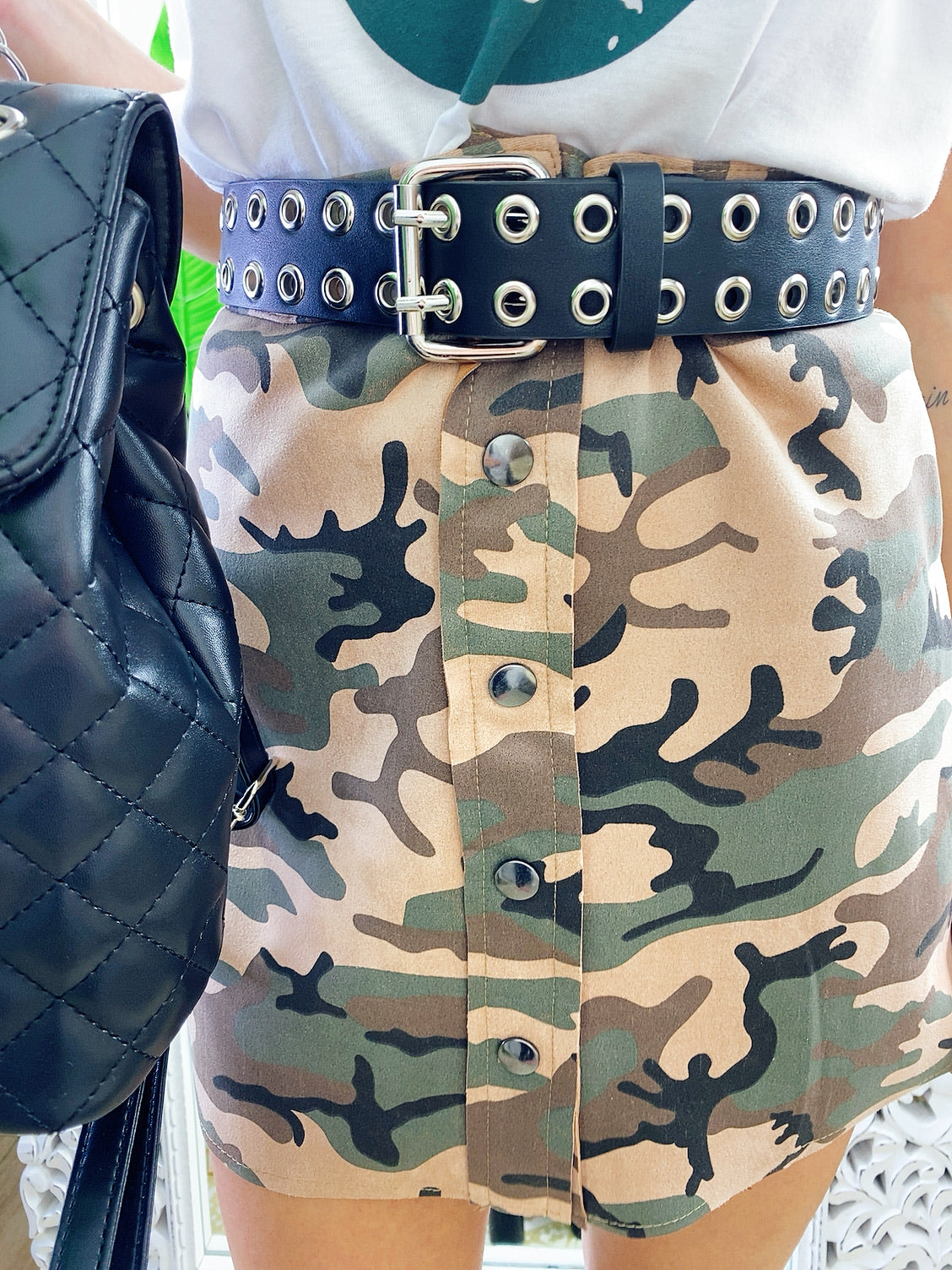 Cintura con doppi occhielli argento - R.a. Boutique 