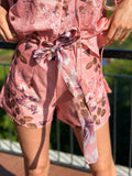 Completo short e camicia fiorata rosa - R.a. Boutique 