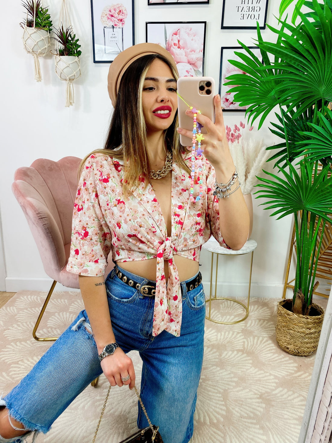 Blusa floreale con fiocco - R.a. Boutique 