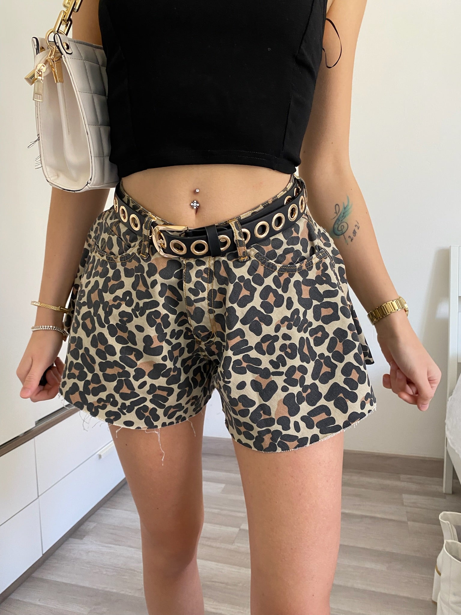 Short a farfalla animalier - R.a. Boutique 