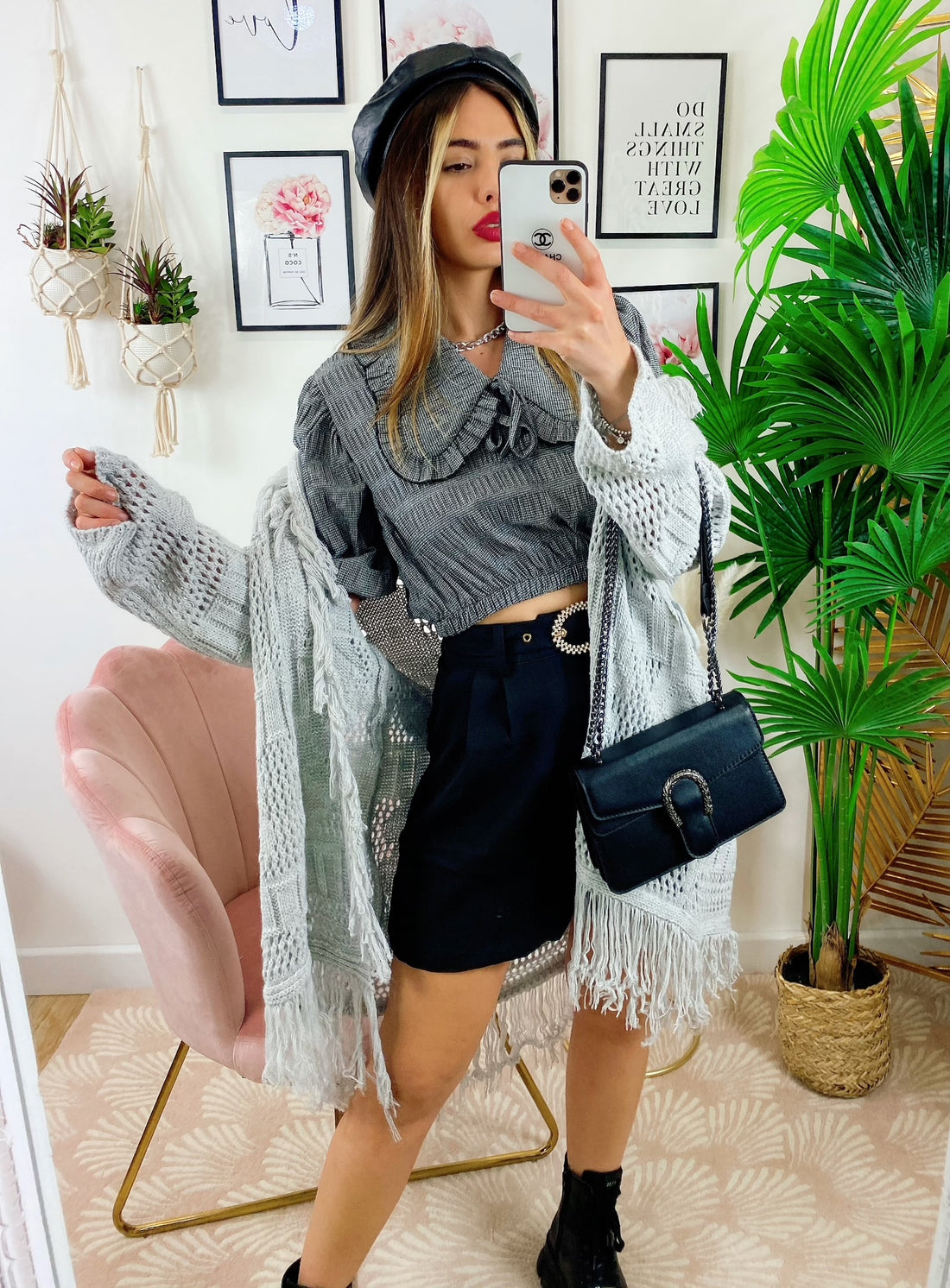 Cardigan sfrangiato ghiaccio - R.a. Boutique 