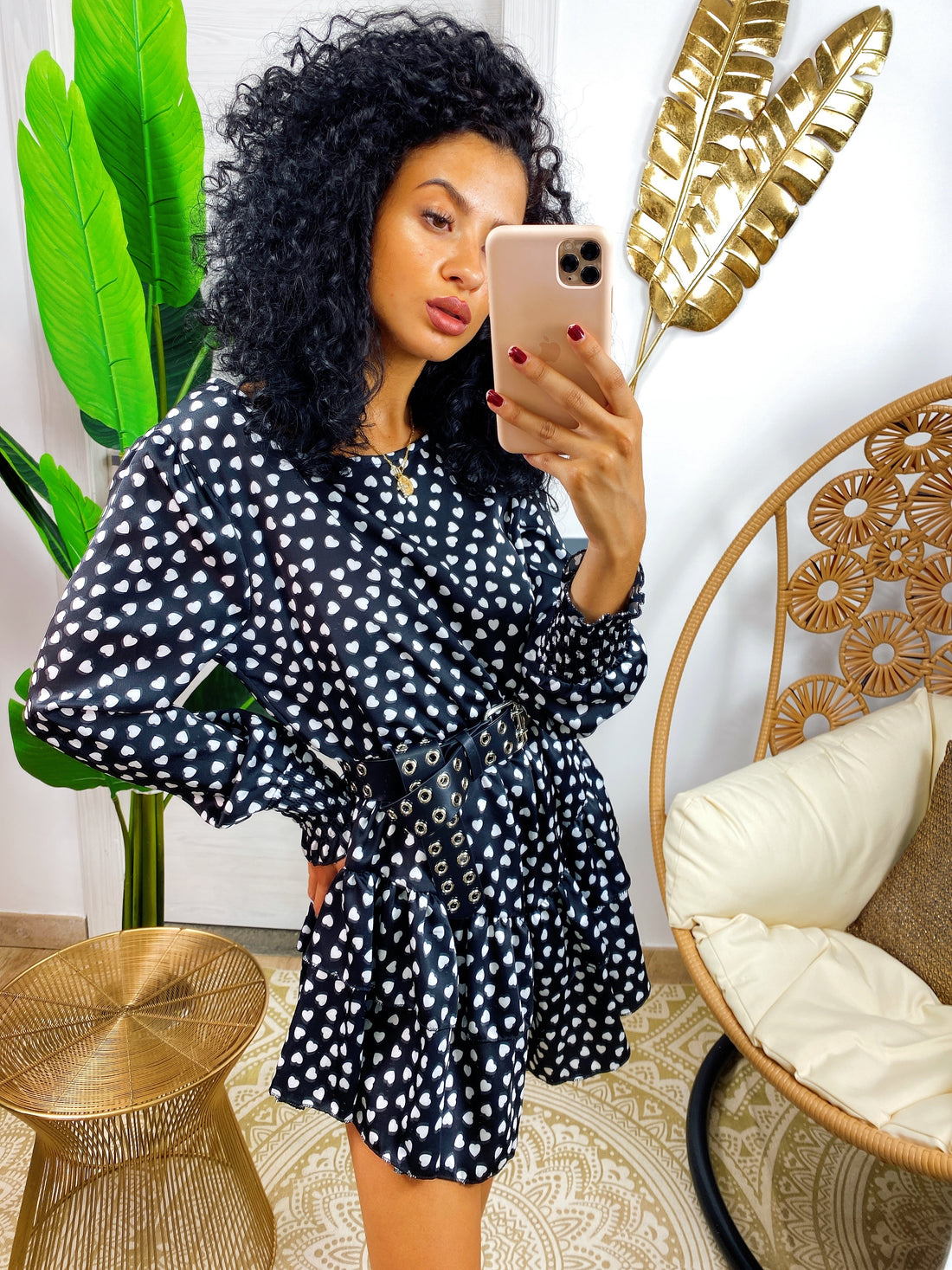 Abito cuori bianchi con gonna asimmetrica - R.a. Boutique 