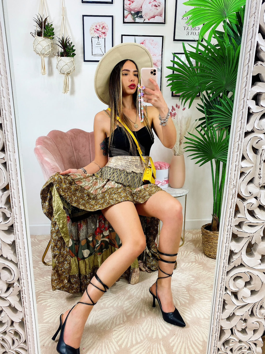 Gonna asimmetrica sfumature verdi - R.a. Boutique 