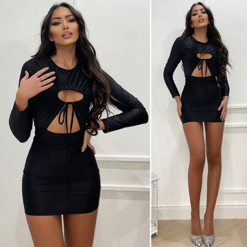 Abito nero con oblò - R.a. Boutique 