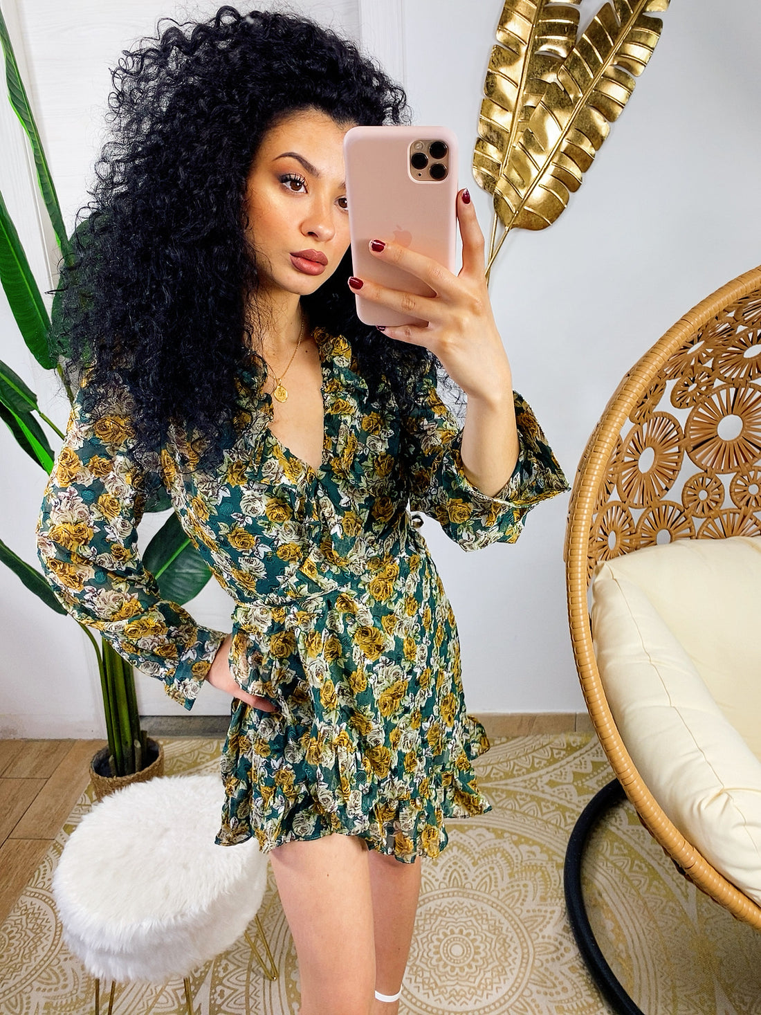 Abito a fiori green - R.a. Boutique 