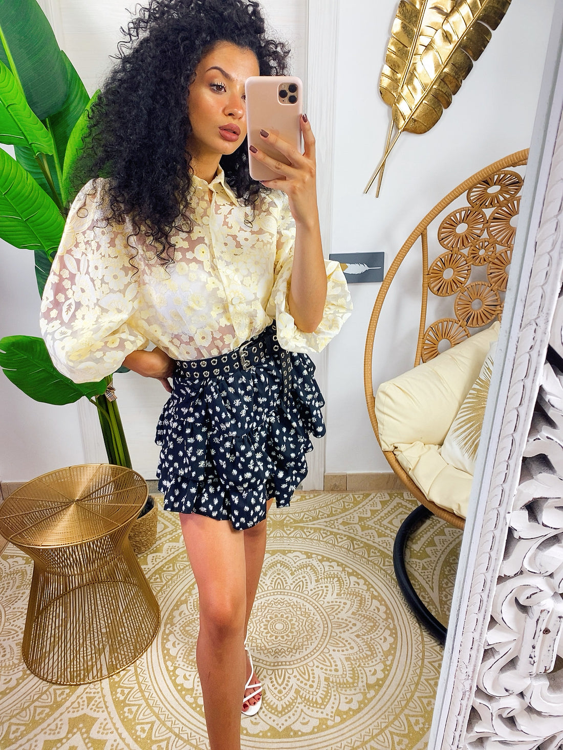 Camicia manica bombata gialla - R.a. Boutique 