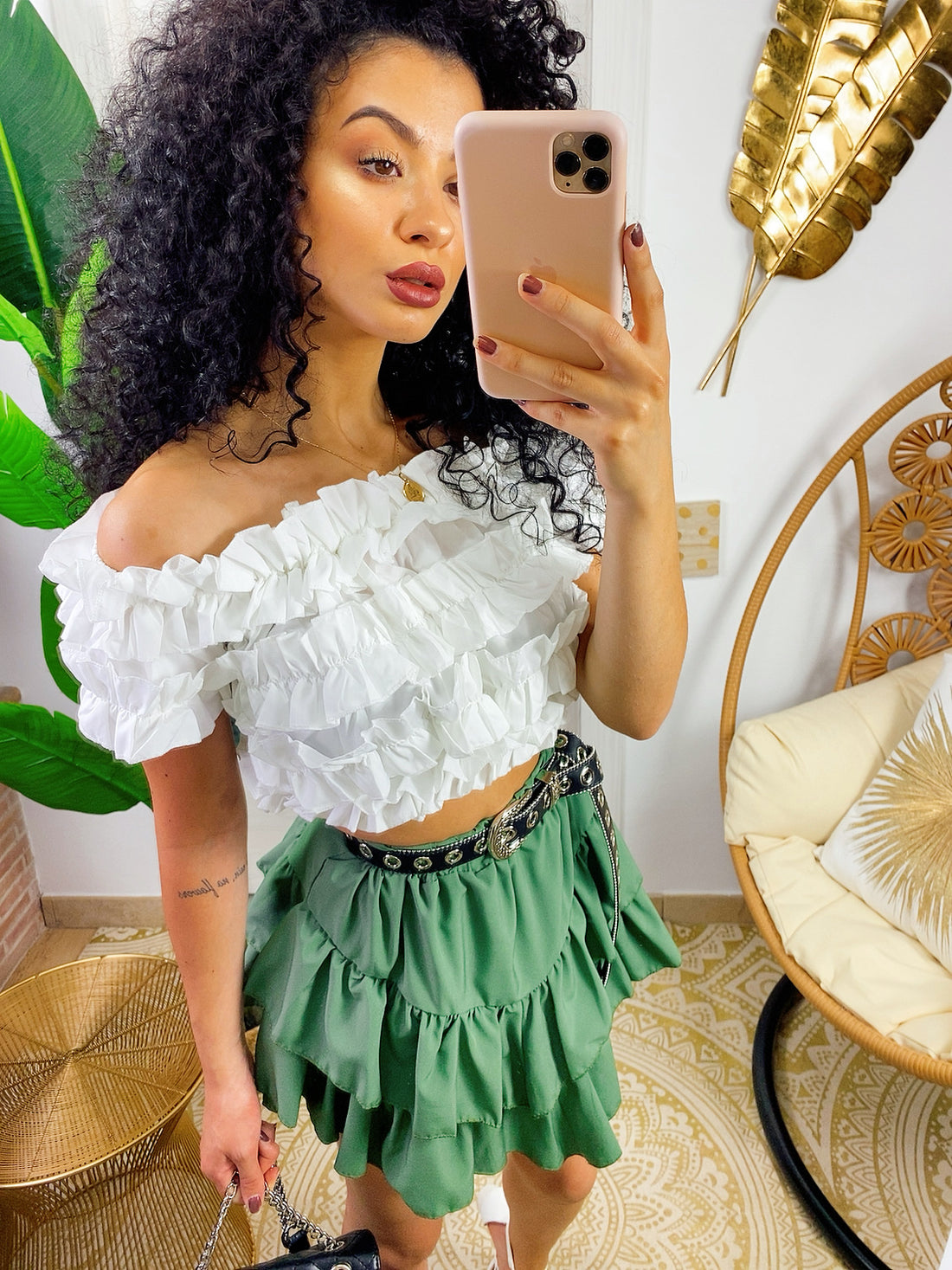 Top arricciato scollo a barchetta - R.a. Boutique 