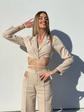 Completo top e pantalone beige - R.a. Boutique 