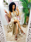 Dress Afrodite con paillettes beige - R.a. Boutique 