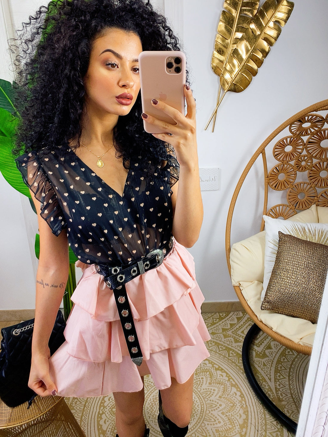 Camicetta con cuoricini manica corta - R.a. Boutique 