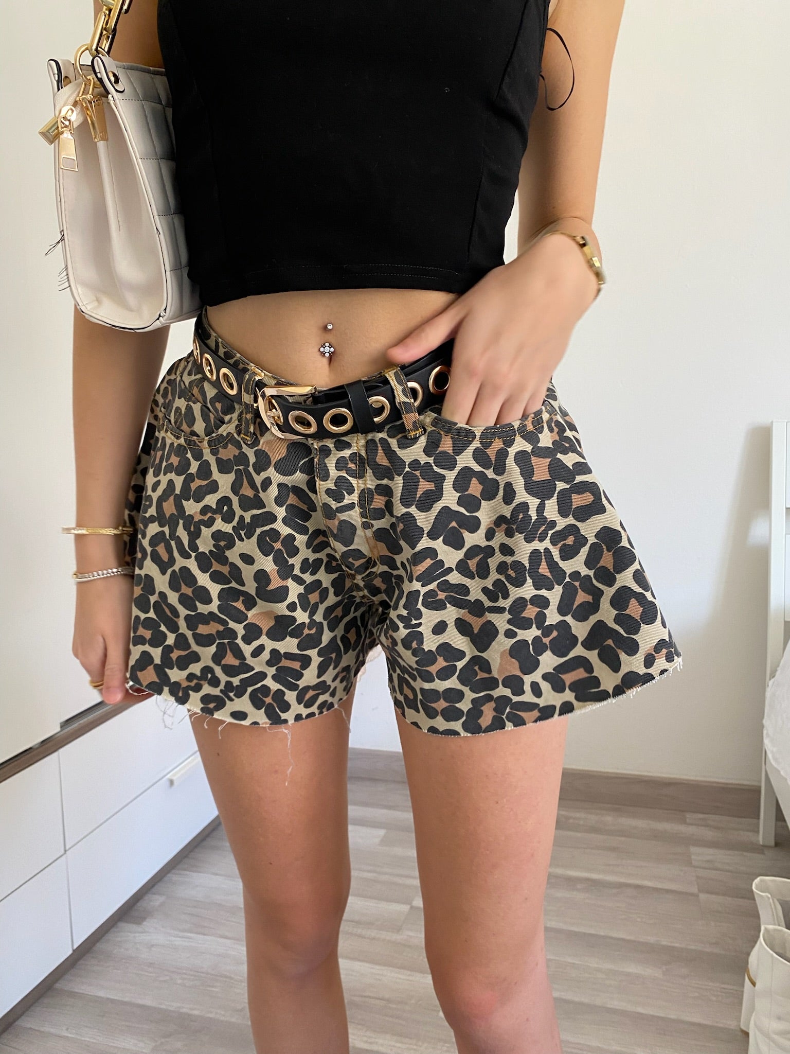 Short a farfalla animalier - R.a. Boutique 