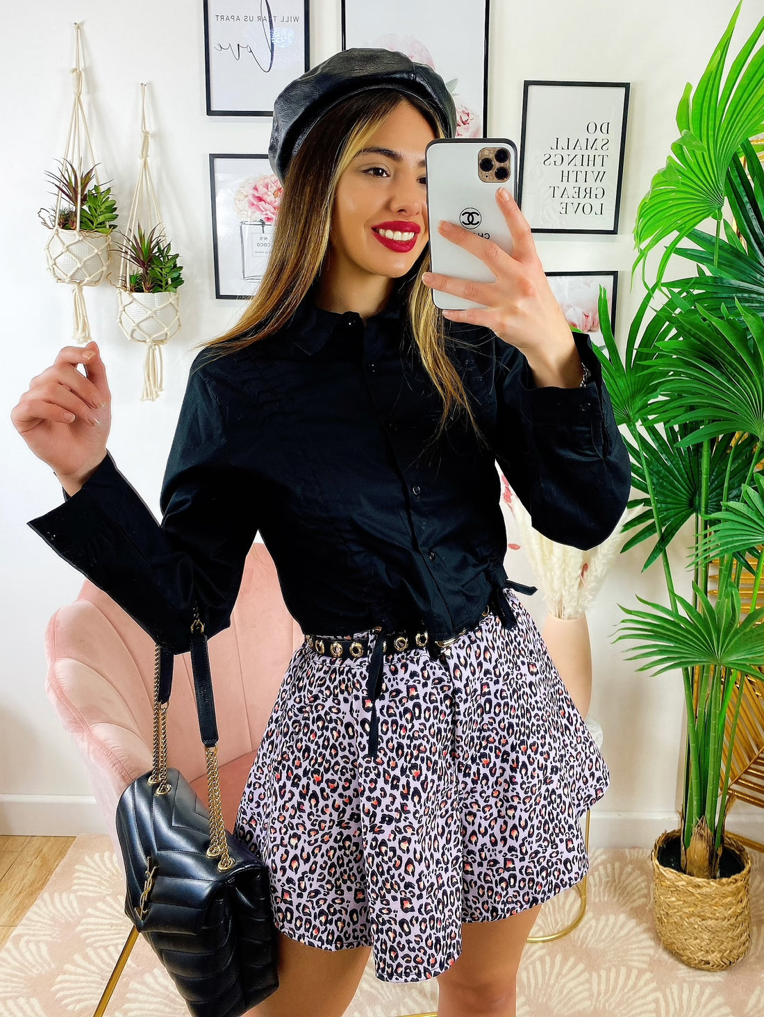 Camicia con arricciatura laterale Nera - R.a. Boutique 