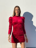Abito in velluto aderente rosso - R.a. Boutique 