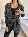 Cardigan in lurex zebrato nero - R.a. Boutique 