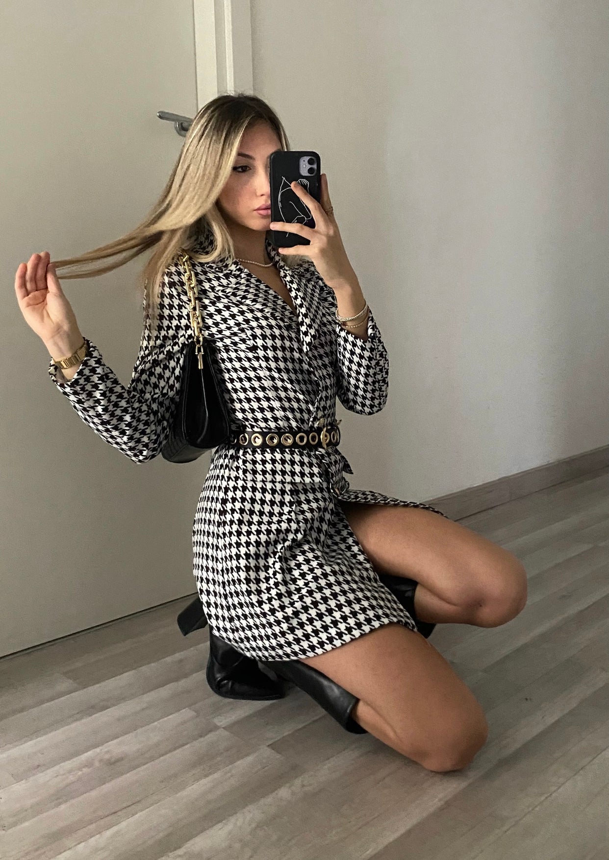 Abito a blazer pied de poule - R.a. Boutique 