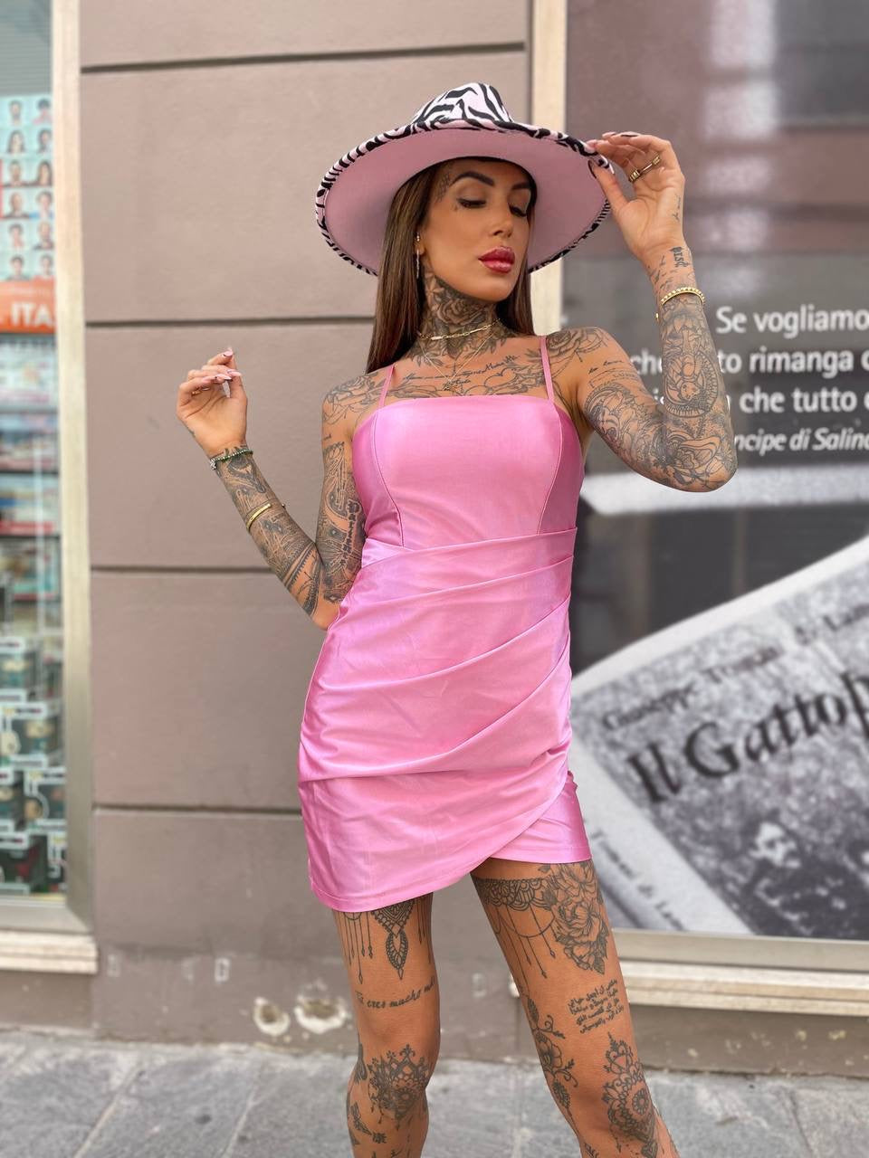 Abito a portafoglio rosa - R.a. Boutique 