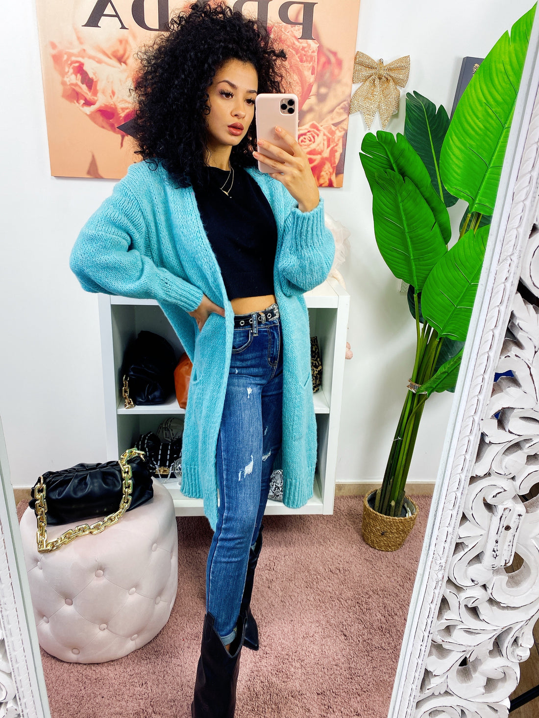 Cardigan lungo morbido tiffany - R.a. Boutique 