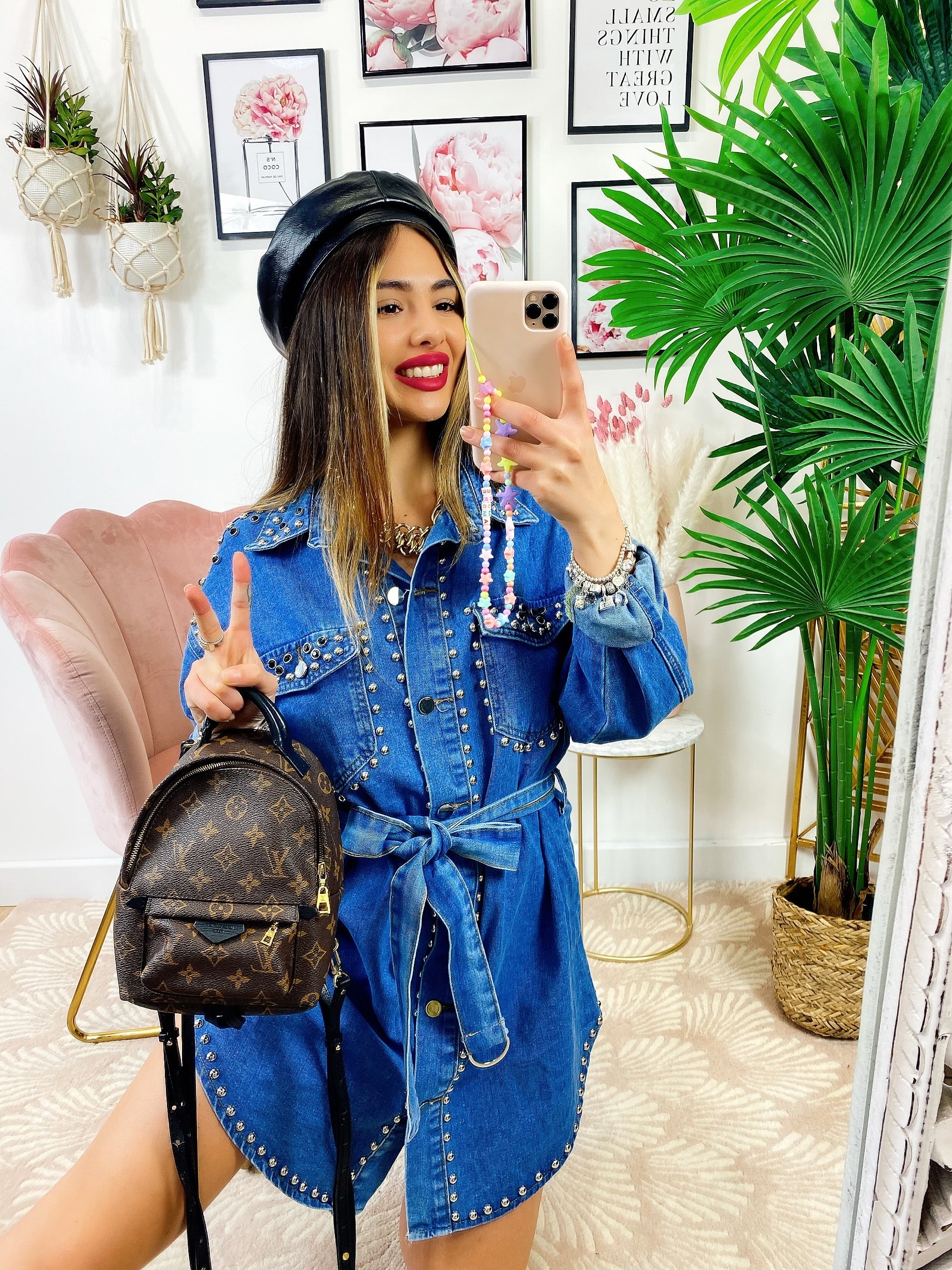 Abito Denim con borchie - R.a. Boutique 