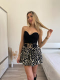 Top scollo a cuore con strass nero - R.a. Boutique 