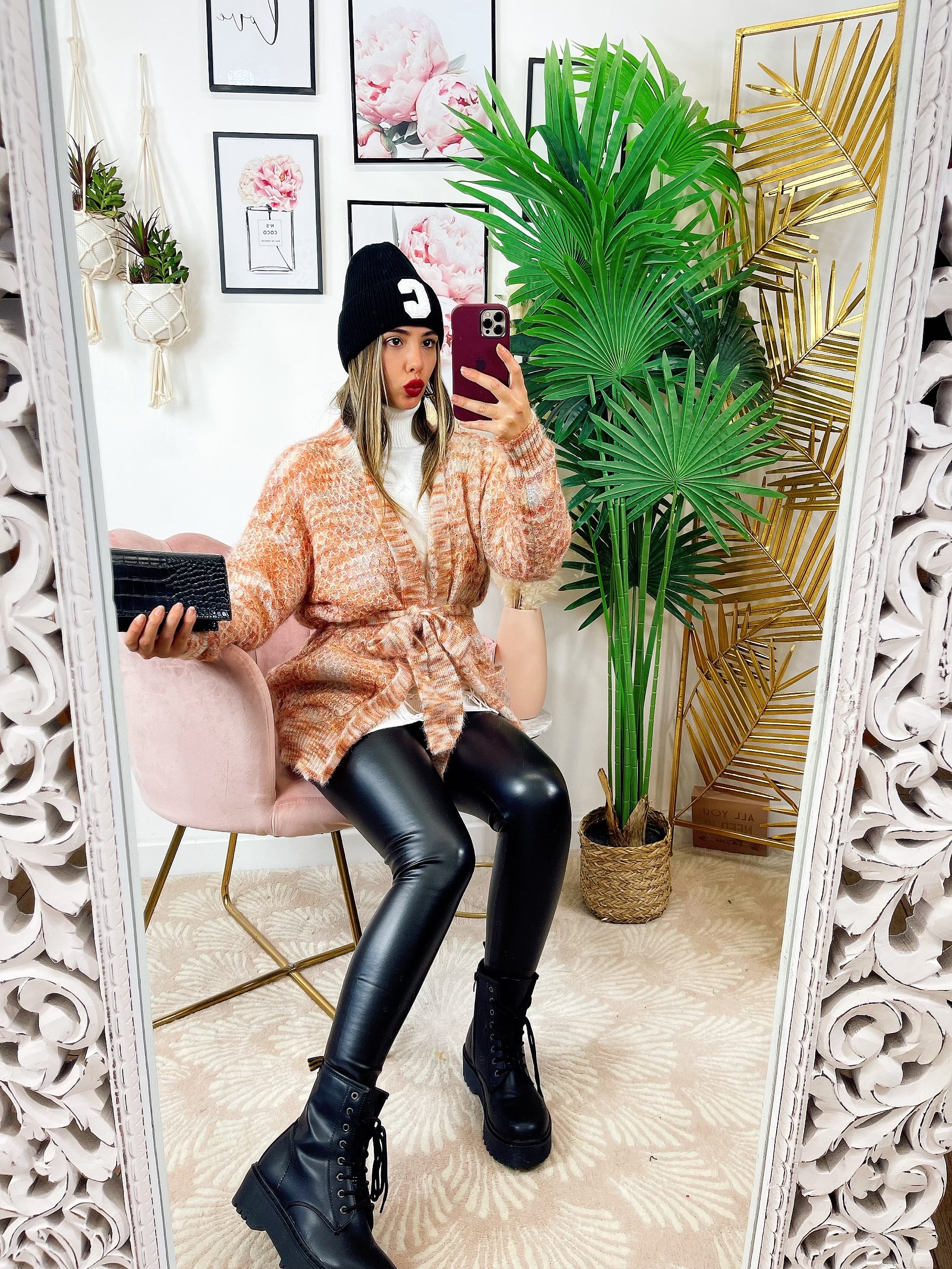 Cardigan morbido con cintura Orange - R.a. Boutique 