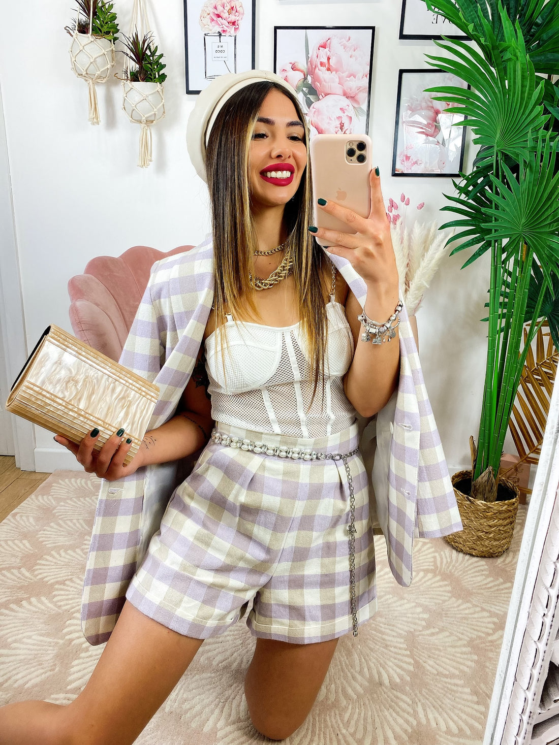 Completo giacca e short Lilla - R.a. Boutique 